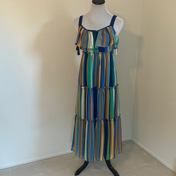 Taylor Multicolor Striped Dress; size 4 - Picture 1 of 8